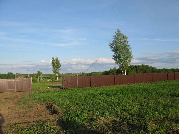 Забор из профнастила под ключ в Тульской области в селе Иваньково